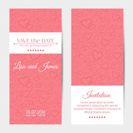 Vertical wedding invitation cards templateのイラスト素材