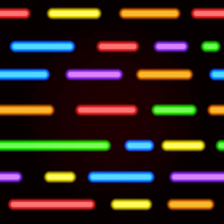 Neon seamless pattern. Vector bright neon linesのイラスト素材