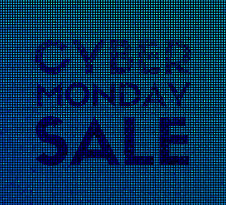 Cyber Monday sale. Vector promotional banner with halftone effect.のイラスト素材