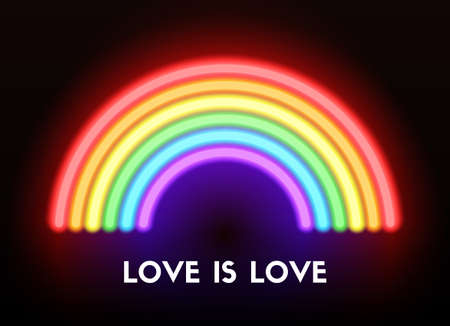 Love is love. Neon rainbowのイラスト素材