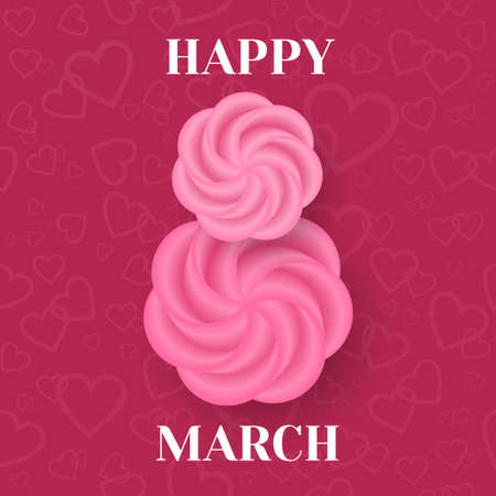 Happy 8 march Vector greeting card templateのイラスト素材