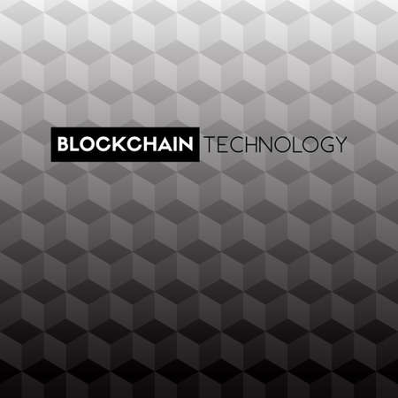 Blockchain technology vector black and white background templateのイラスト素材
