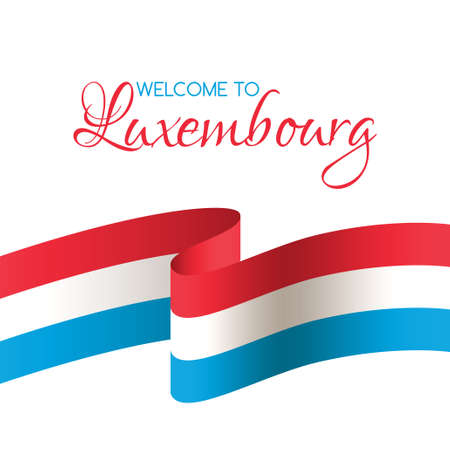 Welcome to Luxembourg.Card with flag of Luxembourgの写真素材