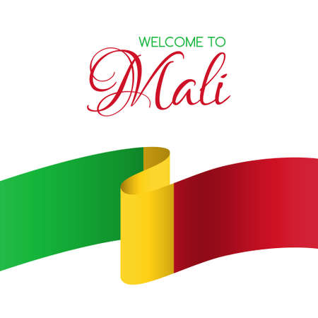 Welcome to Mali. Card with national flag of Maliの写真素材