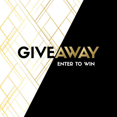 Giveaway. Enter to win. Vector luxury banner templateのイラスト素材