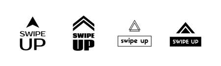 Swipe up. Vector icons for scrolling button. Social media application elementのイラスト素材