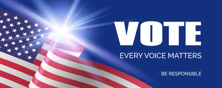 United States presidential election 2020. Vector long banner template. Voteのイラスト素材