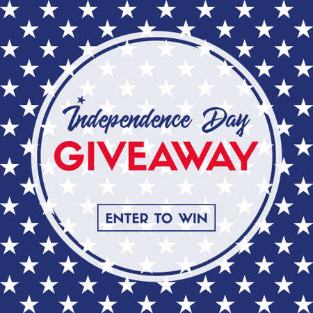 Independence day giveaway. Enter to win. Vector banner templateのイラスト素材