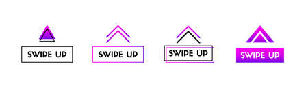 Swipe up icons. Vector set of buttons for social media applicationsのイラスト素材