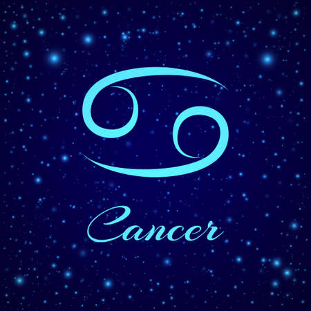 Cancer. Vector zodiac sign on a night skyのイラスト素材