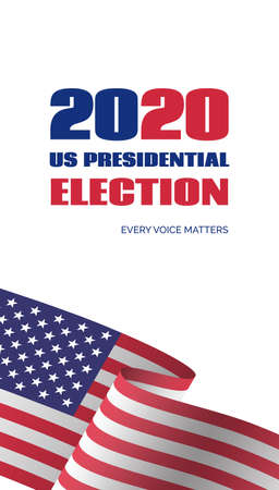 2020 US Presidential election banner. Vector vertical template for vote invitationのイラスト素材