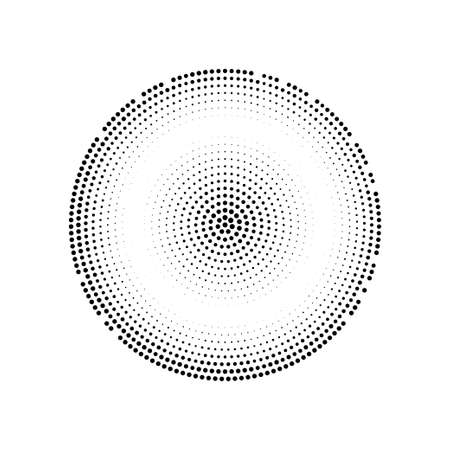 Halftone circle. Vector gradient dotted explosion. Black and white grunge templateのイラスト素材