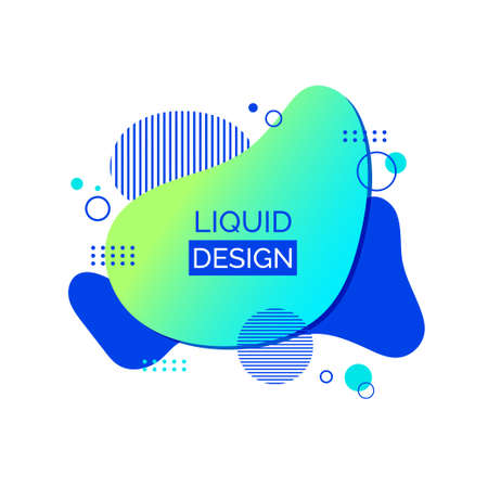 Liquid abstract shape. Vector fluid design composition. Colorful liquid dynamic shapes for banner template designのイラスト素材