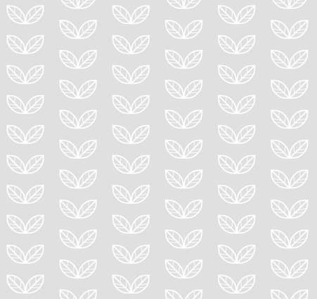 Scandinavian floral seamless pattern. White leaves on a gray background. Pattern for wallpaper, textile designのイラスト素材