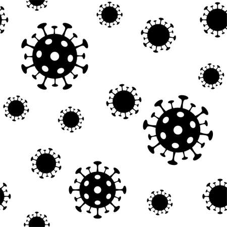 Coronavirus vector seamless pattern. Abstract background with covid-19 virus bacteriaのイラスト素材