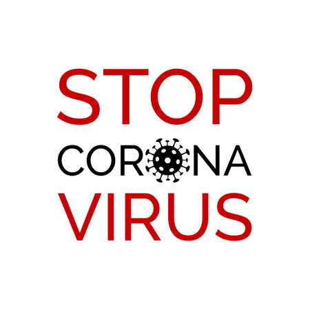 Stop coronavirus vector banner. Minimal poster for covid-19 preventionのイラスト素材