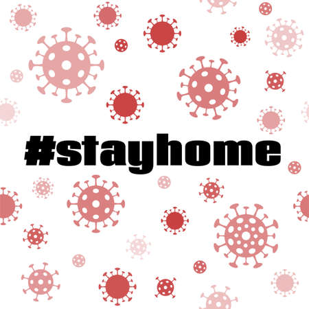 Stay home vector banner. Coronavirus quarantine illustration for social media message. Covid-19 preventionのイラスト素材