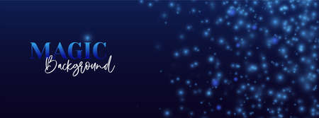 Abstract magic vector background. Dark blue shine banner for social media and web citesのイラスト素材