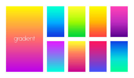 Gradient abstract vector backgrounds. Minimal colorful vertical backdrops for banners, wallpapersのイラスト素材