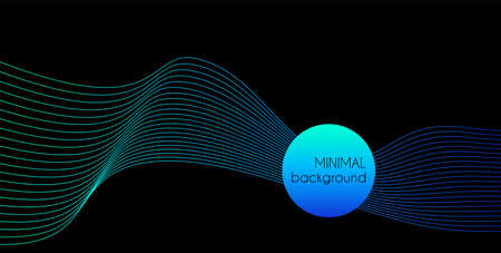 Abstract creative minimal vector background with blend wavy dynamic line. For business presentations, banners, flyersのイラスト素材