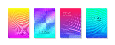Abstract minimal vector cover templates. Trendy bright colorful gradient backgrounds for banners, flyers, presentationsのイラスト素材