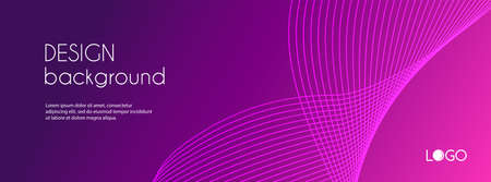 Abstract banner vector template. Minimal background with wavy linesのイラスト素材