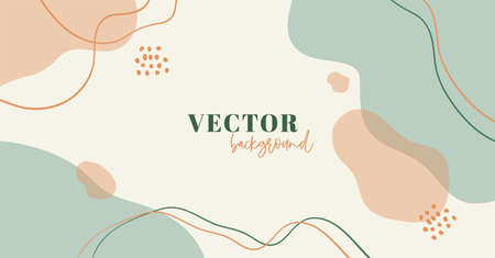Abstract minimal organic vector background in pastel colors with copy space for text.のイラスト素材
