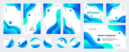 Abstract blue liquid trendy vector backgrounds with copy space for text. Social media stories, posts, highlightsのイラスト素材