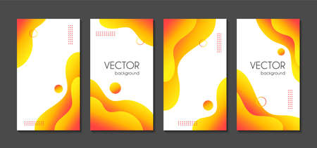Vector organic backgrounds for highlights. Abstract liquid yellow vertical stories templates for social mediaのイラスト素材