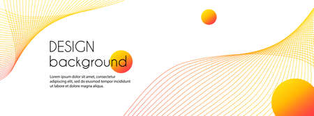 Vector abstract long banner with wavy lines. Minimal trendy background cover, web header design with copy space for textのイラスト素材