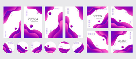 stories, posts, highlights templates for social media. Abstract purple gradient fluid liquid vector backgrounds with copy space for textのイラスト素材