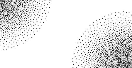 Dotted corner vector texture. Black round gradient halftone graphic stipple backgroundのイラスト素材