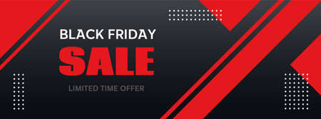 Black Friday sale banner. Vector long abstract template for seasonal discountのイラスト素材