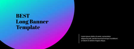 Abstract long banner template for cover, web header. Trendy minimal dark background with copy space for textのイラスト素材