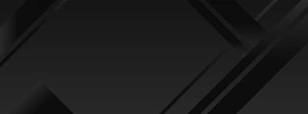 Abstract black background. Minimal long banner template with lines. For social media advertisement,  cover designのイラスト素材