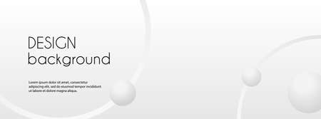 White long vector banner. Minimal abstract background with circles and place for text.  cover templateのイラスト素材