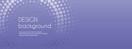 Very peri abstract vector long banner. Business minimal background with halftone circle frame and copy space for text.  cover templateのイラスト素材