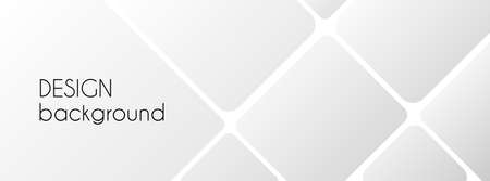 Abstract long white banner template. Vector geometric creative background for  cover, header with place for textのイラスト素材