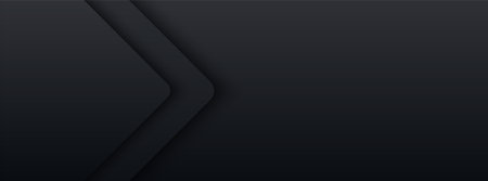 Black abstract vector long banner. Minimal gradient background with arrows and copy space for text.  cover templateのイラスト素材