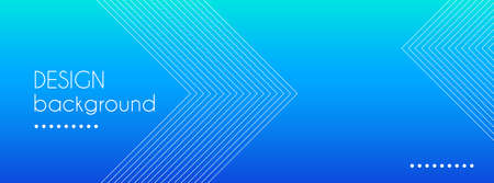 Vector abstract blue gradient long banner template. Minimal business background with line arrows and copy space for text. coverのイラスト素材