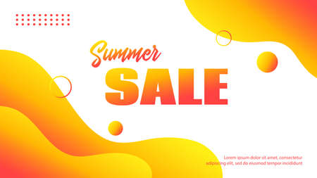 Summer sale liquid yellow banner. Vector abstract background for special offer advertisementのイラスト素材