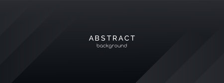 Black abstract vector long banner. Minimal dark background with lines. cover, social media header, web bannerのイラスト素材
