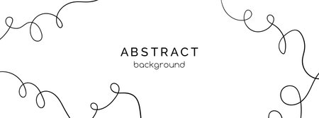 One line minimalist long banner template. White abstract background for cover, web banner, header with place for textのイラスト素材