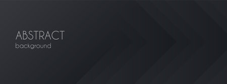 Black abstract vector long banner. Minimal creative background with arrows and copy space for text.のイラスト素材