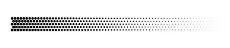 Halftone dotted gradient line. Isolated vector abstract textured brush, design elementのイラスト素材