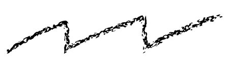 Chalk zigzag scribble line. Hand drawn vector chalk brush doodle abstract textureのイラスト素材