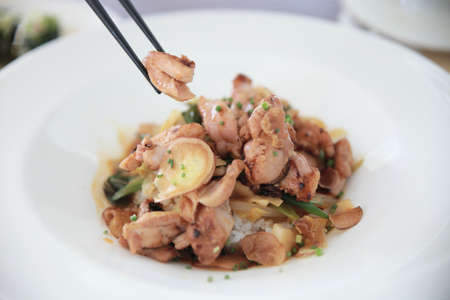 Chicken fillet with rice and herbs is just quick and tasty.の写真素材