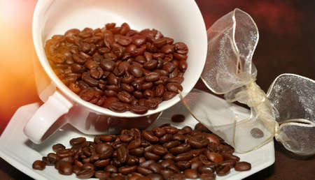 Granular black coffee invigorating and refreshing.の写真素材