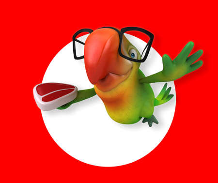 Cute and funny parrots. Funny and funny. Suitable for printing on clothes.の写真素材