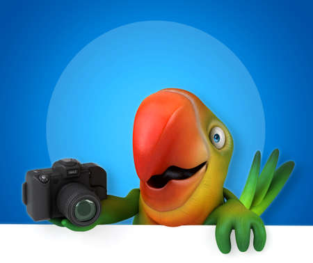 Cute and funny parrots. Funny and funny. Suitable for printing on clothes.の写真素材
